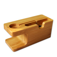 HKM-384659 Bamboo Smartphone Stand with Carved Design for Office Decor