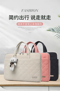 HKM-384659 Diamond-Shaped PU Laptop Bag for 13.3/15.6 Inch Notebooks