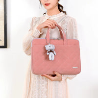 HKM-384659 Diamond-Shaped PU Laptop Bag for 13.3/15.6 Inch Notebooks