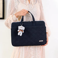 HKM-384659 Diamond-Shaped PU Laptop Bag for 13.3/15.6 Inch Notebooks