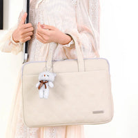 HKM-384659 Diamond-Shaped PU Laptop Bag for 13.3/15.6 Inch Notebooks