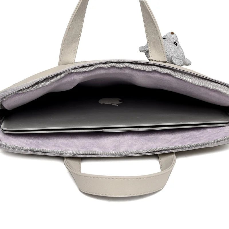 HKM-384659 Diamond-Shaped PU Laptop Bag for 13.3/15.6 Inch Notebooks