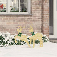 HKM-384915 Warm LED Christmas Reindeer Decoration - 2 pcs, Indoor/Outdoor Use, USB Powered, Modern Design