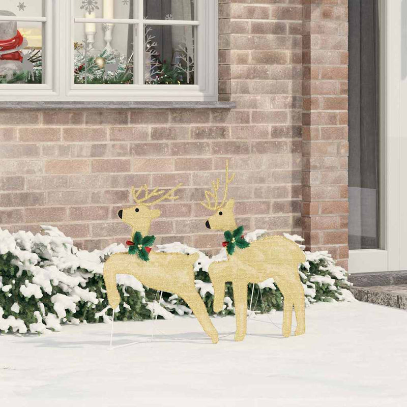 HKM-384915 Warm LED Christmas Reindeer Decoration - 2 pcs, Indoor/Outdoor Use, USB Powered, Modern Design