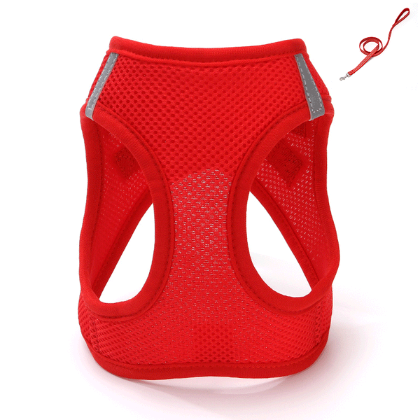 HKM-3849661 Mesh Cat Vest Harness with Traction Rope in Various Colors and Sizes