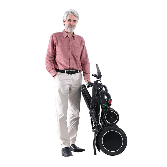 HKM-384979 All Terrain Electric Folding Wheelchair – D15C Model, 20km Range, 6 km/h Speed, 120 kg Capacity, Metal Frame