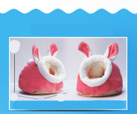 HKM-3850429 Cozy Cloth Small Pet Nest for Hamsters - Pink Rabbit & Yellow Chicken Design