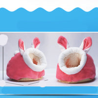 HKM-3850429 Cozy Cloth Small Pet Nest for Hamsters - Pink Rabbit & Yellow Chicken Design