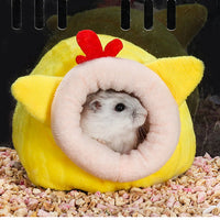 HKM-3850429 Cozy Cloth Small Pet Nest for Hamsters - Pink Rabbit & Yellow Chicken Design