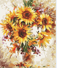 HKM-385107 Floral Color By Numbers Kit - Sunflower Design, 40x50 cm