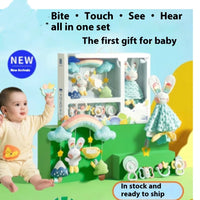 HKM-3851197 Newborn Comfort Rabbit Rattle Teether - Educational Toy for Emotional and Sensory Development