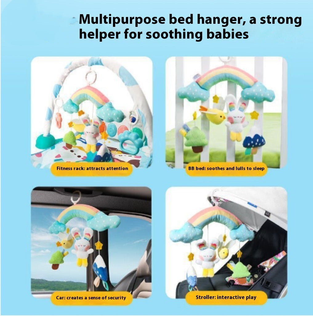HKM-3851197 Newborn Comfort Rabbit Rattle Teether - Educational Toy for Emotional and Sensory Development