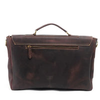 HKM-385171 Genuine Leather Business Shoulder Briefcase for Men - Retro Design, Canvas and Cowhide Construction, 40cm x 9cm x 25cm