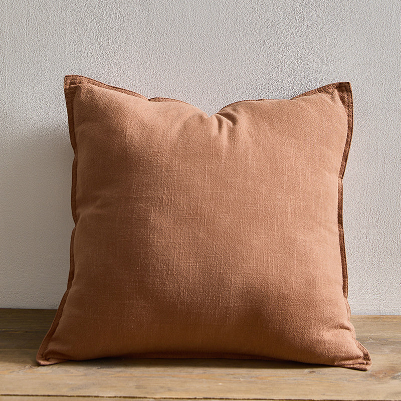 HKM-385235 Solid Color Pure Cotton and Linen Pillow, Modern Design, 45x45CM or 55x55CM Options