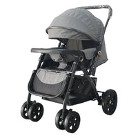 HKM-385299 Bidirectional Navy Blue Baby Stroller for Newborns - Portable Push Chair for Children