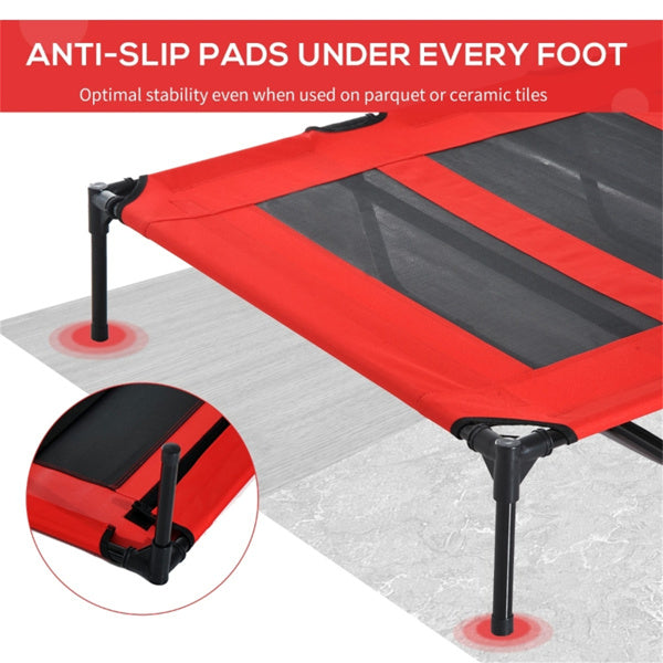 HKM-3854781 Elevated Dog Bed with Durable Steel Frame and Breathable Mesh Fabric - Ideal for Large Dogs