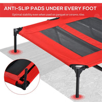 HKM-3854781 Elevated Dog Bed with Durable Steel Frame and Breathable Mesh Fabric - Ideal for Large Dogs