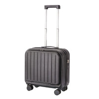 HKM-385491 Compact 18-Inch Expandable Suitcase with Integrated Laptop Stand and Wheels for Travel