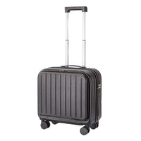 HKM-385491 Compact 18-Inch Expandable Suitcase with Integrated Laptop Stand and Wheels for Travel