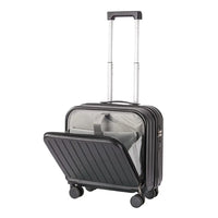 HKM-385491 Compact 18-Inch Expandable Suitcase with Integrated Laptop Stand and Wheels for Travel