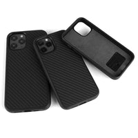 HKM-385491 Wooden Back Cover for iPhone 12 - TPU & Kevlar Material, Solid Color, Fashionable Design