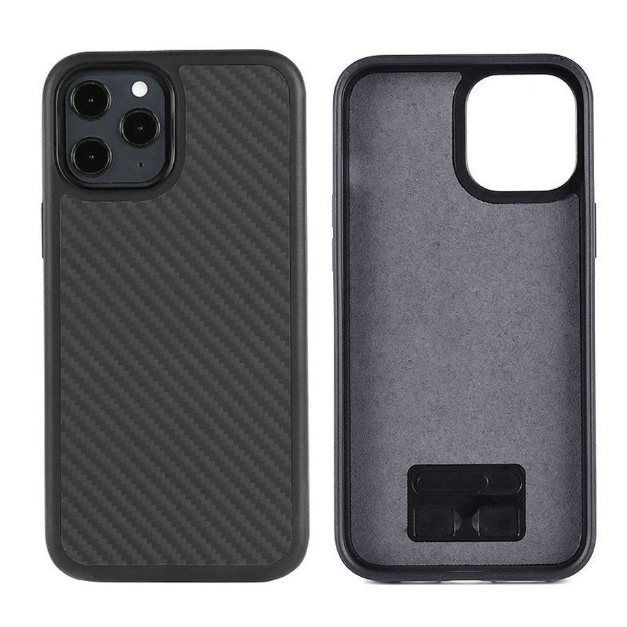 HKM-385491 Wooden Back Cover for iPhone 12 - TPU & Kevlar Material, Solid Color, Fashionable Design