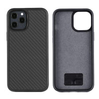 HKM-385491 Wooden Back Cover for iPhone 12 - TPU & Kevlar Material, Solid Color, Fashionable Design