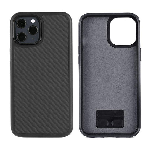 HKM-385491 Wooden Back Cover for iPhone 12 - TPU & Kevlar Material, Solid Color, Fashionable Design