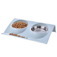 HKM-3856317 Stainless Steel Double Pet Bowl with Anti-Spatter Design - Easy to Clean and Eco-Friendly