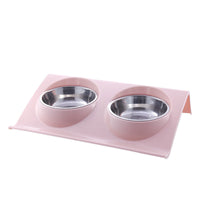 HKM-3856317 Stainless Steel Double Pet Bowl with Anti-Spatter Design - Easy to Clean and Eco-Friendly