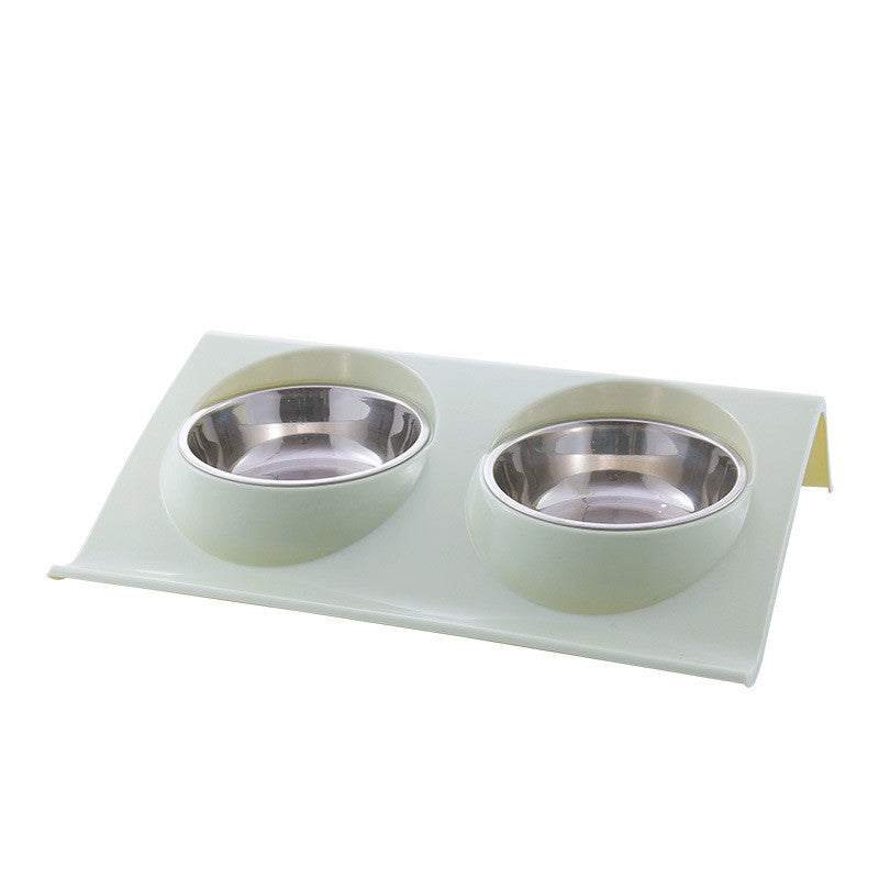 HKM-3856317 Stainless Steel Double Pet Bowl with Anti-Spatter Design - Easy to Clean and Eco-Friendly