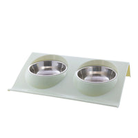 HKM-3856317 Stainless Steel Double Pet Bowl with Anti-Spatter Design - Easy to Clean and Eco-Friendly