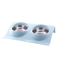 HKM-3856317 Stainless Steel Double Pet Bowl with Anti-Spatter Design - Easy to Clean and Eco-Friendly