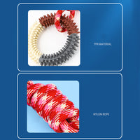 HKM-3857597 Durable Braided Rope Toy for Dogs - Colorful Puppy Knot with Self-Relief Feature (43CM x 11CM, 166g)