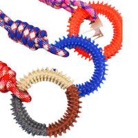 HKM-3857597 Durable Braided Rope Toy for Dogs - Colorful Puppy Knot with Self-Relief Feature (43CM x 11CM, 166g)