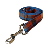 HKM-3858109 Velvet Plaid Dog Collar with Alloy Buckle - Cotton Fabric, Sizes S to XL