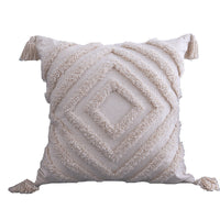 HKM-385811 Moroccan Style Cotton and Linen Throw Pillow Cushion Cover - 45x45cm and 50x30cm Sizes