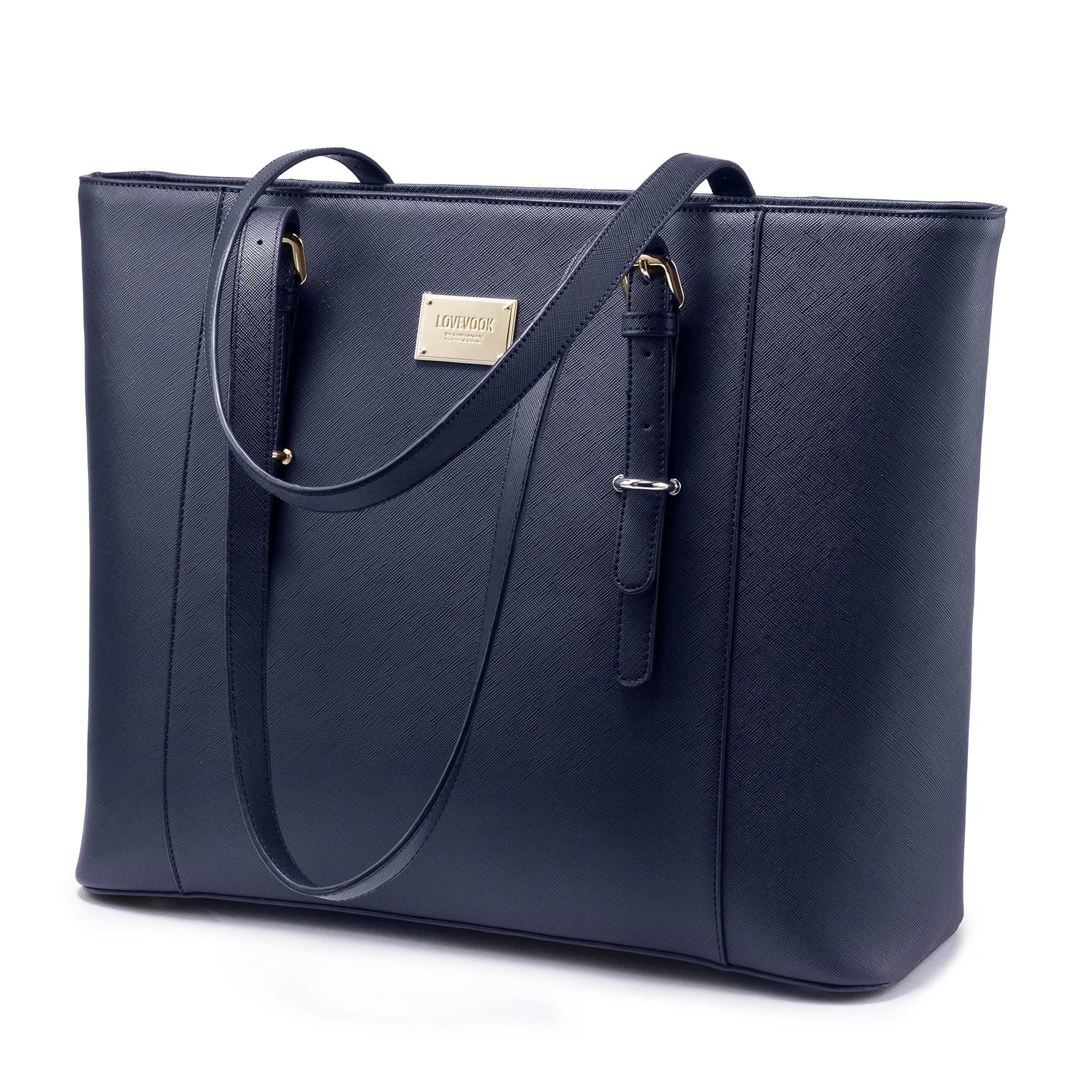 HKM-385811 Spacious PU Leather Laptop Handbag for Women - 15.6 Inch Office Tote Bag with Shoulder Strap