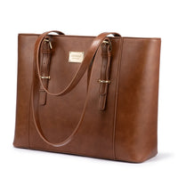 HKM-385811 Spacious PU Leather Laptop Handbag for Women - 15.6 Inch Office Tote Bag with Shoulder Strap