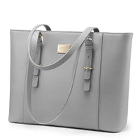 HKM-385811 Spacious PU Leather Laptop Handbag for Women - 15.6 Inch Office Tote Bag with Shoulder Strap