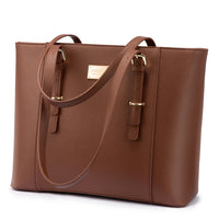 HKM-385811 Spacious PU Leather Laptop Handbag for Women - 15.6 Inch Office Tote Bag with Shoulder Strap