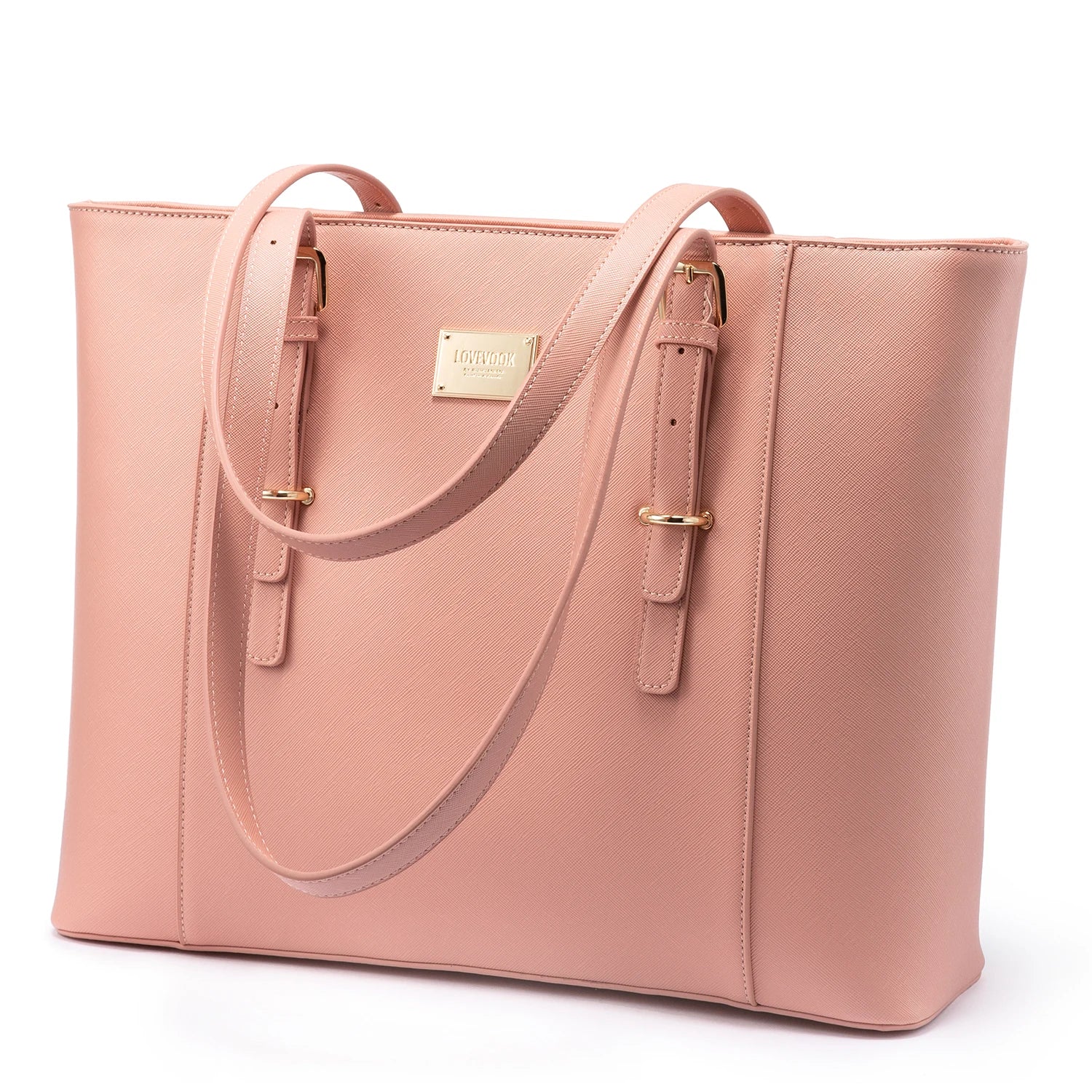 HKM-385811 Spacious PU Leather Laptop Handbag for Women - 15.6 Inch Office Tote Bag with Shoulder Strap
