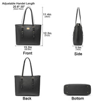 HKM-385811 Spacious PU Leather Laptop Handbag for Women - 15.6 Inch Office Tote Bag with Shoulder Strap