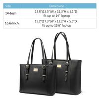 HKM-385811 Spacious PU Leather Laptop Handbag for Women - 15.6 Inch Office Tote Bag with Shoulder Strap