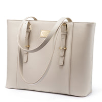 HKM-385811 Spacious PU Leather Laptop Handbag for Women - 15.6 Inch Office Tote Bag with Shoulder Strap