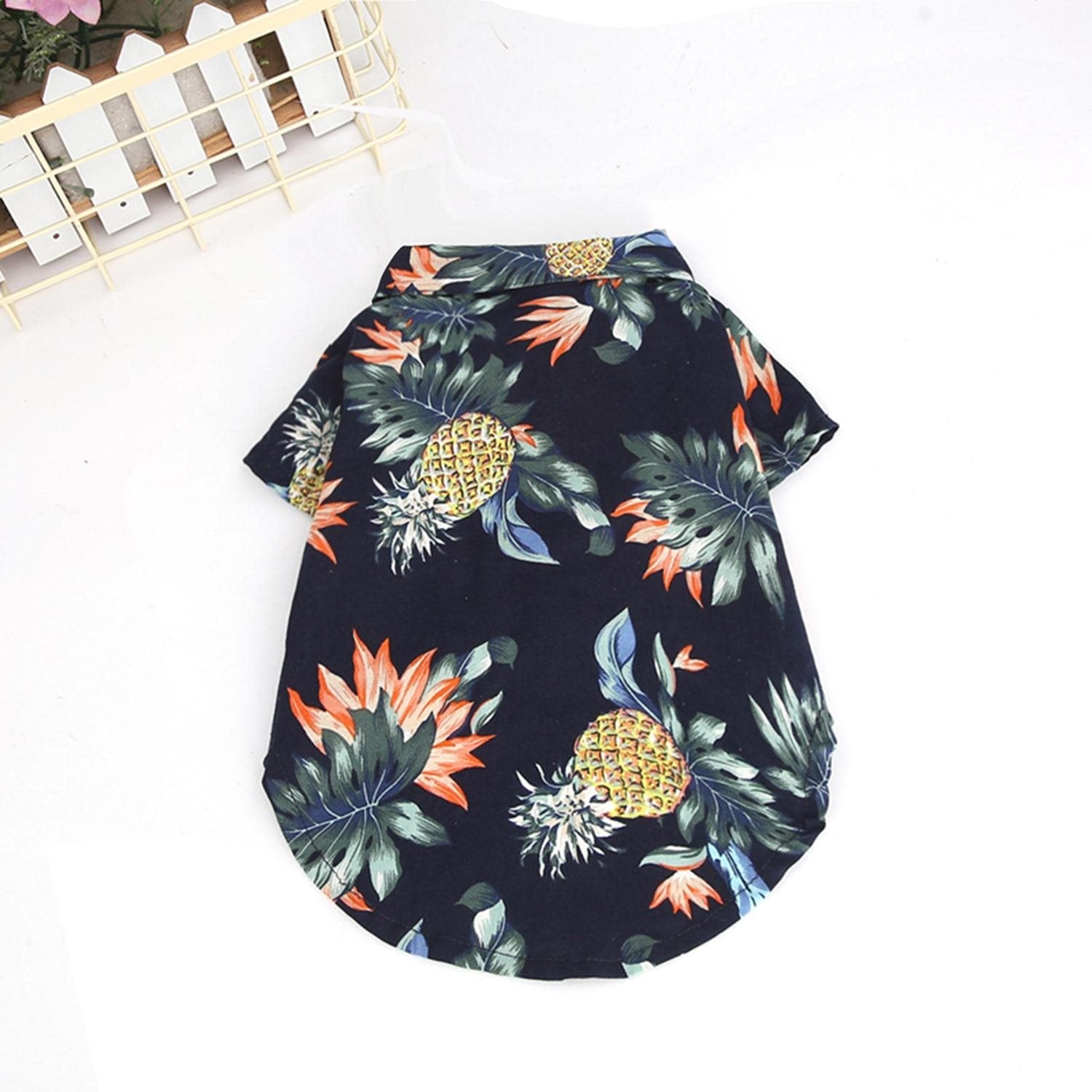 HKM-3858493 Pineapple Pattern Short Sleeve Shirt with Sunglasses Design in Various Colors