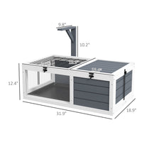 HKM-3859773 Wooden Tortoise Habitat with Lamp Holder and Easy-Clean Design, Gray