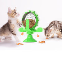 HKM-3859901 Lucky Cat Tumbler Toy with Suction Cup Pinwheel - Engaging Educational Cat Playtime Artifact