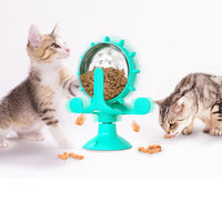 HKM-3859901 Lucky Cat Tumbler Toy with Suction Cup Pinwheel - Engaging Educational Cat Playtime Artifact
