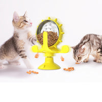 HKM-3859901 Lucky Cat Tumbler Toy with Suction Cup Pinwheel - Engaging Educational Cat Playtime Artifact